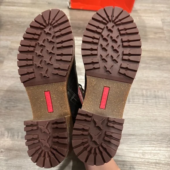 Pikolinos Aspe Lace Up Black Leather Heeled Bootie Boots - Picture 9 of 12